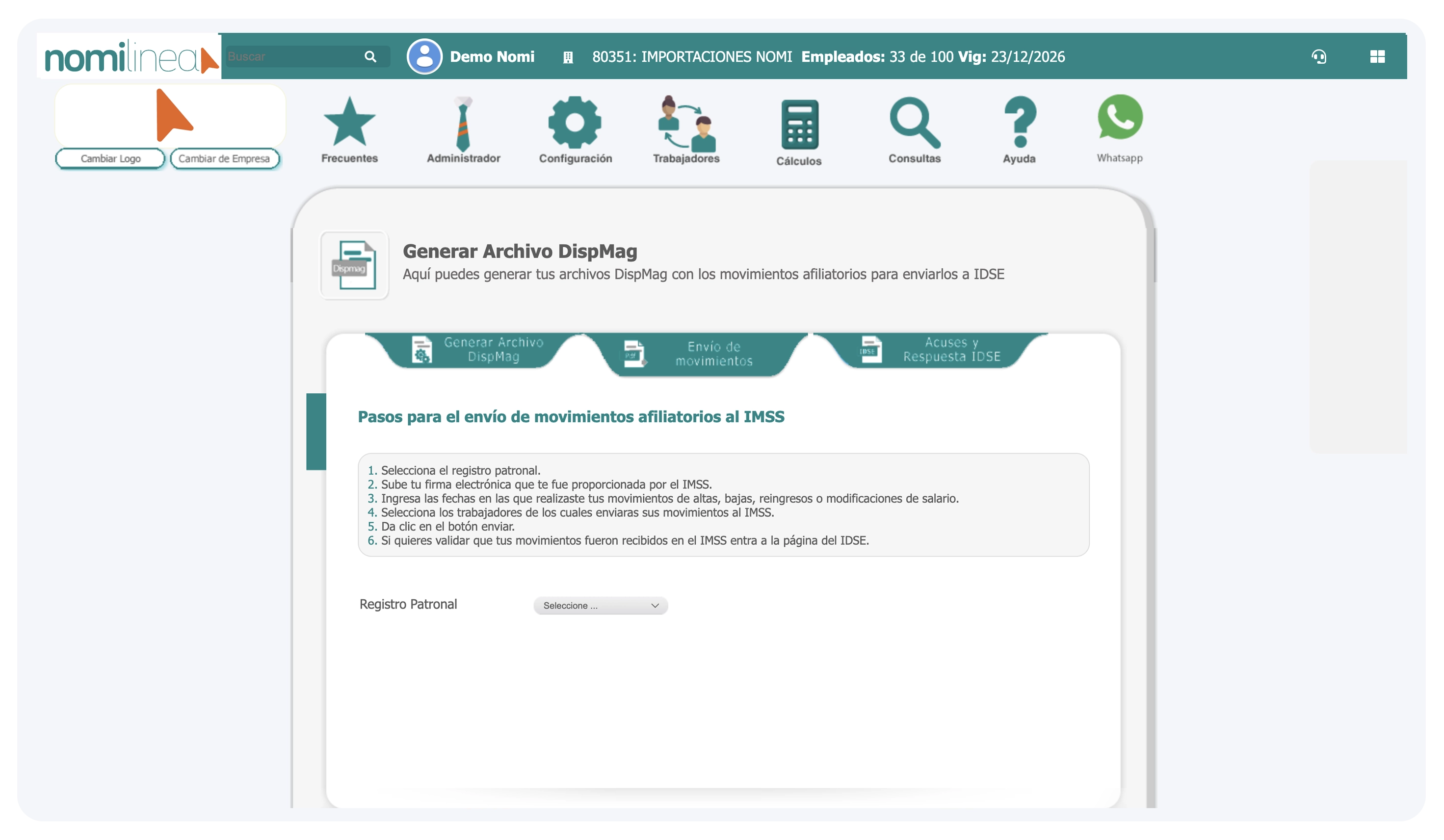 Dashboard Movimientos IMSS